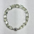 Natural Green Amethyst Faceted Nugget Bracelet Stainless Steel Magnetic Clasp