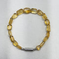 Natural Citrine Faceted Nugget Bracelet Stainless Steel Magnetic Clasp